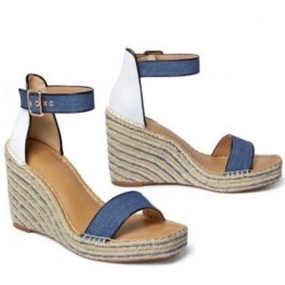 New with Box CABI Parker Espadrille Wedge Sandals, Size 8